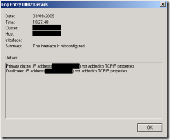 adaptor misconfigured detail